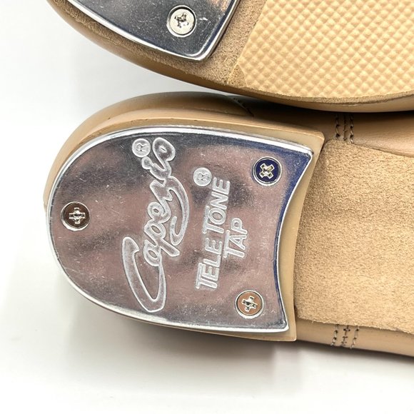 6W‎ 6 WIDE Capezio Women's CG17 Fluid Caramel Tan Lace Up Oxford Tap Dance Shoes - Picture 11 of 14